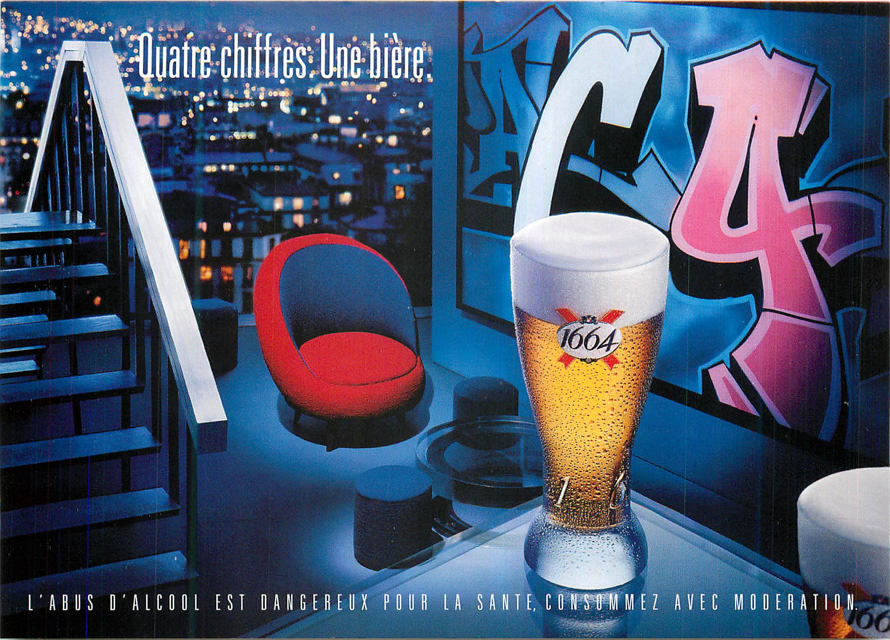 CPM Quatre chiffres Une biere L abus d alcohol est dangereux pour la Sante Consommez avec Moderation 